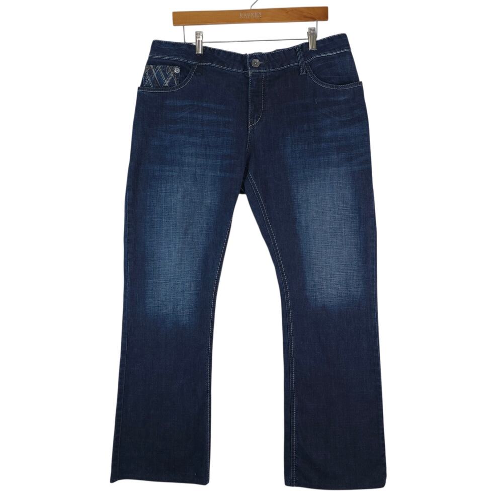 Cruel Girl Jeans Womens 35x19R Blue Bootcut Denim Stretch Western Rodeo Cowgirl
